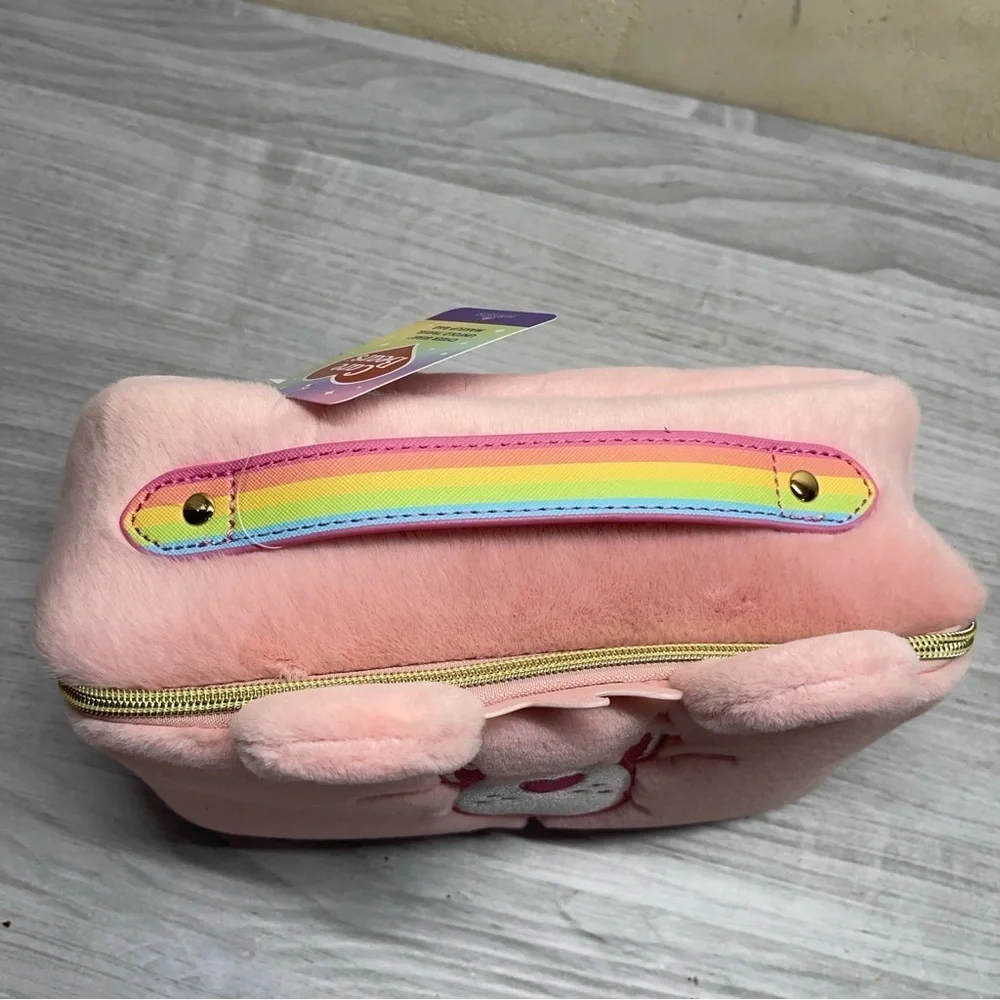 Impressions Care Bears Pink Plush Unfold Travel Makeup Cosmetic Zip Pouch New